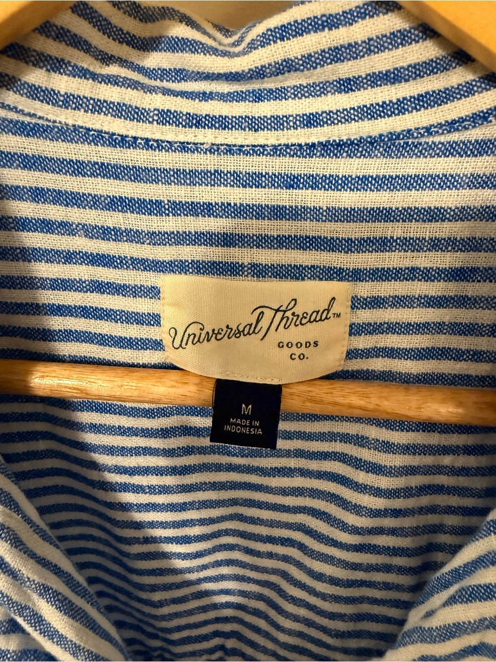 Universal Thread Blue & White Striped Shirt - Picture 2 of 3
